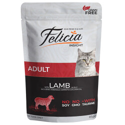 Felicia Jelly Kuzu Etli ve Taurinli Tahılsız Yetişkin Kedi Konservesi 12 Adet 85 Gr - Felicia