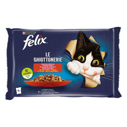 Felix Multipack Pouch Sığır Etli ve Tavuklu Yetişkin Kedi Konservesi 4x85 Gr - Felix