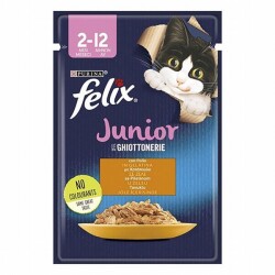 Felix Pouch Junior Tavuklu Yavru Kedi Konservesi 12 Adet 85 Gr - Felix