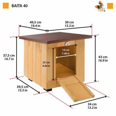 Ferplast Baita 40 Ahşap Köpek Kulübesi 32x37,5x32 Cm - 2