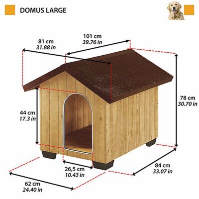 Ferplast Domus Ahşap Köpek Kulübesi Large 81x101x78 Cm - 2