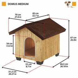 Ferplast Domus Ahşap Köpek Kulübesi Medium 70x83x67 Cm - 2