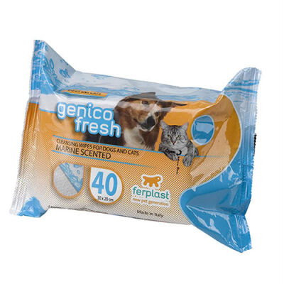 Ferplast Genico Fresh Okyanus Kokulu Kedi ve Köpek Islak Temizlik Mendili - 1