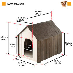 Ferplast Koya Ahşap Köpek Kulübesi Medium 54,4x74,5x66,2 Cm - 2