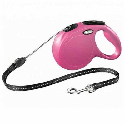 Flexi New Classic Otomatik İp Köpek Gezdirme Tasması Medium 8 Mt Pembe - 1