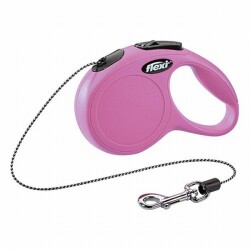 Flexi New Classic Otomatik İp Köpek Gezdirme Tasması XSmall 3 Mt Pembe - Flexi