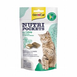 GimCat Nutripockets Kedi Otlu ve Multivitaminli Kedi Ödülü 60 Gr - GimCat