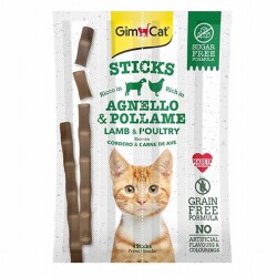 GimCat Sticks Kuzulu ve Tavuklu Tahılsız Kedi Ödül Çubukları 20 Gr - GimCat