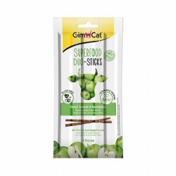 GimCat Super Food Duo Stick Elmalı ve Sığır Etli Kedi Ödül Çubuğu 3’lü 15 Gr - GimCat