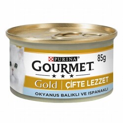 Gourmet Gold Çifte Lezzet Okyanus Balıklı Sebzeli Yetişkin Kedi Konservesi 12 Adet 85 Gr - Gourmet Gold