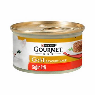 Gourmet Gold Savoury Cake Sığır Etli Yetişkin Kedi Konservesi 24 Adet 85 Gr - 1