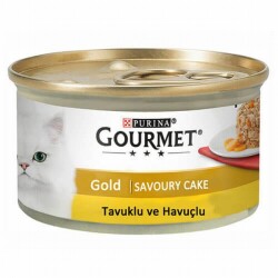 Gourmet Gold Savoury Cake Tavuklu ve Havuçlu Yetişkin Kedi Konservesi 24 Adet 85 Gr - Gourmet Gold