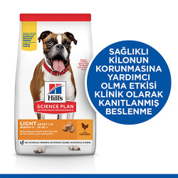 Hill’s SCIENCE PLAN Adult Light Medium Chicken Orta Irk Tavuklu Light Köpek Maması 14 Kg 620-604359 - 2