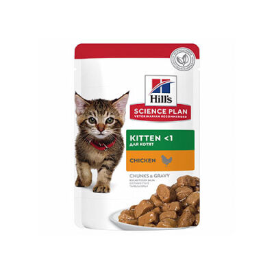 Hill’s SCIENCE PLAN Chunks Gravy Pouch Kitten Tavuklu Yavru Kedi Konservesi 12 Adet 85 Gr - 1