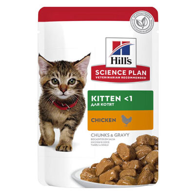 Hill’s SCIENCE PLAN Chunks Gravy Pouch Kitten Tavuklu Yavru Kedi Konservesi 6 Adet 85 Gr - 1