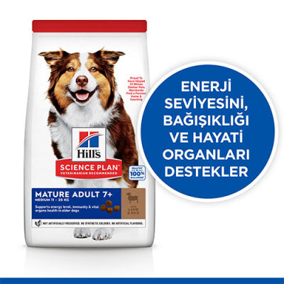 Hill’s SCIENCE PLAN Mature Adult 7+ Medium Lamb & Rice Orta Irk Kuzulu Yaşlı Köpek Maması 14 Kg 620-604379 - 2