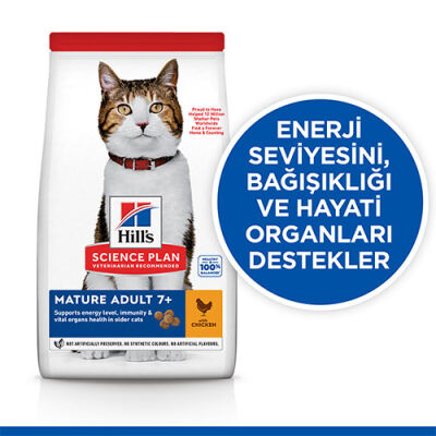 Hill’s SCIENCE PLAN Mature Adult 7+ Tavuklu Yaşlı Kedi Maması 3 Kg 610-604098 - 2