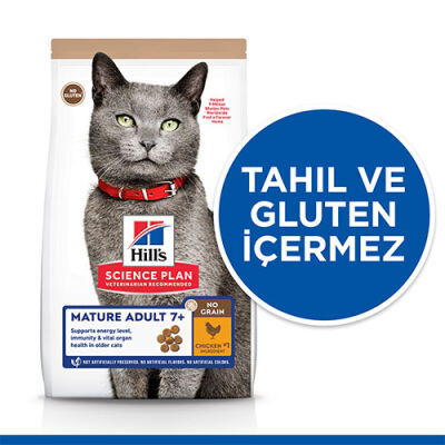 Hill’s SCIENCE PLAN No Grain Mature Adult 7+ Tavuklu Tahılsız Yaşlı Kedi Maması 1,5 Kg - 2