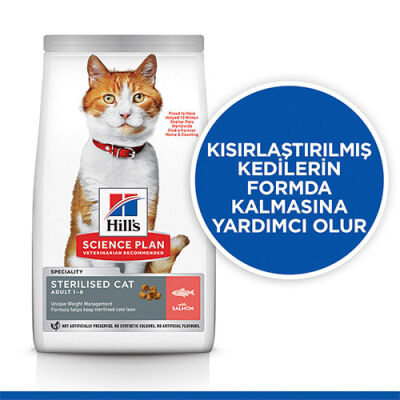 Hill’s SCIENCE PLAN Sterilised Somon Balıklı Kısırlaştırılmış Kedi Maması 3 Kg - 2