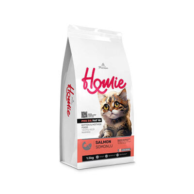 Homie Mother & Baby Anne ve Bebek Kediler İçin Somonlu Kedi Maması 1,5 Kg - 1