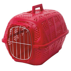 İmac Carry Sport Metal Kapılı Kedi ve Küçük Irk Köpek Taşıma Kabı 48,5x34x32 Cm Kırmızı - İmac