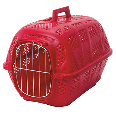 İmac Carry Sport Metal Kapılı Kedi ve Küçük Irk Köpek Taşıma Kabı 48,5x34x32 Cm Kırmızı - 1