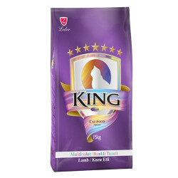 King Multicolor Renkli Taneli Kuzu Etli Yetişkin Kedi Maması 15 Kg - King