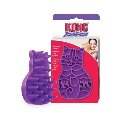 Kong ZoomGroom Kauçuk Kedi Tarağı Mor 11 Cm - 1