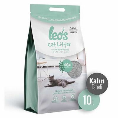 Leos Cat Litter Doğal Bentonit Kalın Taneli Kedi Kumu 10 Lt - 1