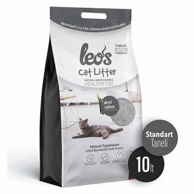 Leos Cat Litter Grey Aktif Karbonlu Bentonit Kedi Kumu 10 Lt - 1