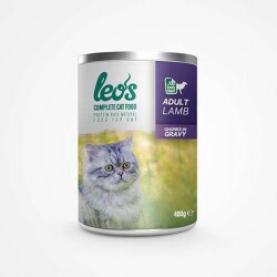 Leos Kuzu Parça Etli Soslu Yetişkin Kedi Konservesi 12 Adet 400 Gr - Leos