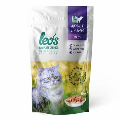 Leos Pouch Kuzulu Yetişkin Kedi Konservesi 12 Adet 85 Gr - 1