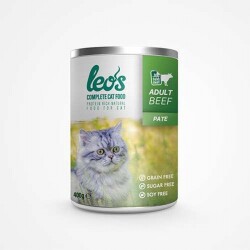 Leos Sığır Etli Pate Yetişkin Kedi Konservesi 12 Adet 400 Gr - Leos