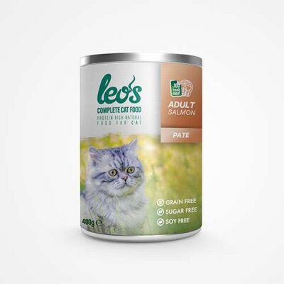 Leos Somon Balıklı Pate Yetişkin Kedi Konservesi 12 Adet 400 Gr - 1