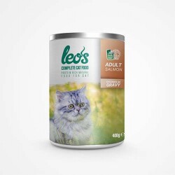 Leos Somon Parça Etli Soslu Yetişkin Kedi Konservesi 12 Adet 400 Gr - Leos