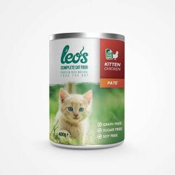 Leos Tavuk Etli Pate Yavru Kedi Konservesi 12 Adet 400 Gr - Leos