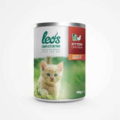 Leos Tavuk Parça Etli Soslu Yavru Kedi Konservesi 12 Adet 400 Gr - 1