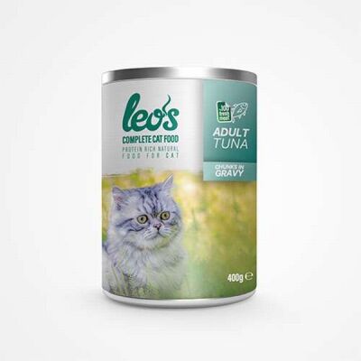 Leos Ton Balıklı Parça Etli Soslu Yetişkin Kedi Konservesi 12 Adet 400 Gr - 1