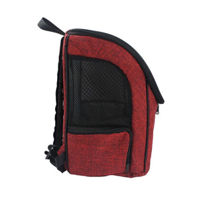 Lepus Backpack Şeffaf Kapaklı Kedi ve Köpek Taşıma Çantası Bordo 30x25x40 Cm - 2