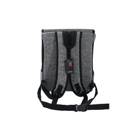 Lepus Backpack Şeffaf Kapaklı Kedi ve Köpek Taşıma Çantası Gri 30x25x40 Cm - 2