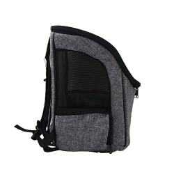 Lepus Backpack Şeffaf Kapaklı Kedi ve Köpek Taşıma Çantası Gri 30x25x40 Cm - 3