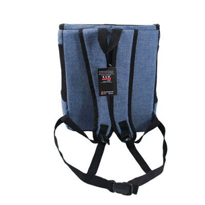 Lepus Backpack Şeffaf Kapaklı Kedi ve Köpek Taşıma Çantası Mavi 30x25x40 Cm - 2