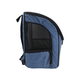 Lepus Backpack Şeffaf Kapaklı Kedi ve Köpek Taşıma Çantası Mavi 30x25x40 Cm - 3