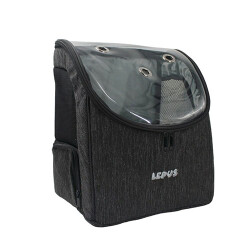 Lepus Backpack Şeffaf Kapaklı Kedi ve Köpek Taşıma Çantası Siyah 30x25x40 Cm - Lepus