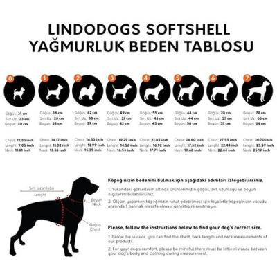 Lindodogs Aqua Black Polarlı Köpek Yağmurluğu Beden 1 - 3