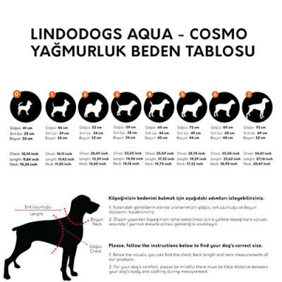 Lindodogs Aqua Kapüşonlu Köpek Yağmurluğu Beden 6 - 3