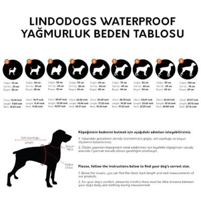 Lindodogs Blue Star Polarlı Köpek Yağmurluğu Beden 1 - 2