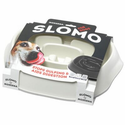 Moderna Slomo Hızlı Yeme Önleyici Köpek Mama Kabı Beyaz 950 Ml - 2