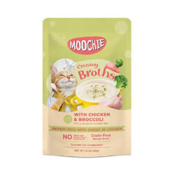 Moochie Parça Tavuk Etli ve Brokolili Tahılsız Kedi Çorbası 40 Gr - Moochie