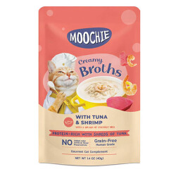 Moochie Parça Ton Balık ve Karidesli Tahılsız Kedi Çorbası 40 Gr - Moochie